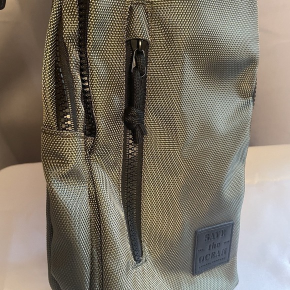 SAVE THE OCEAN SUSTAINABLE SLING BAG OLIVE GREEN CROSSBODY PURSE - Picture 3 of 14